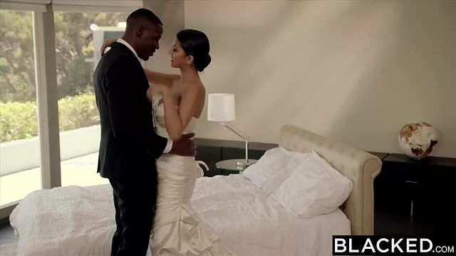 640px x 360px - Young skinny bride sucking the best man's black cock - PORNVOV